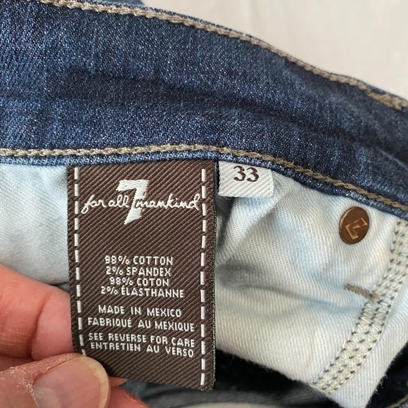 7 For All Mankind Men's Medium Wash Denim Distressed Knee Jeans‎ Size 33 - Picture 10 of 14